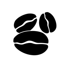 Coffee beans black hand drawn icon