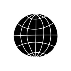 World black hand drawn icon