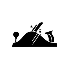Hand plane black hand drawn icon