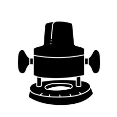 Electric woodworking router black hand drawn icon