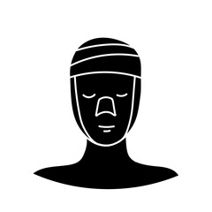Women beauty face plastic surgery face and noose augmentation black hand drawn icon