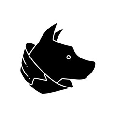 Sick dog black hand drawn icon