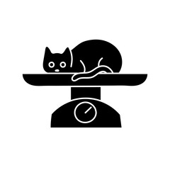 Vet animal weight scale black hand drawn icon