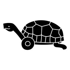 Injured tortoise leg black hand drawn icon