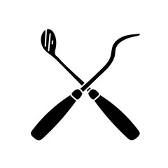 black hand drawn icon