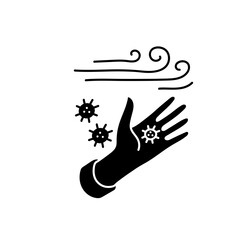 Wind carried viruses black hand drawn icon
