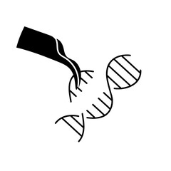 Artificially modified dna strains black hand drawn icon
