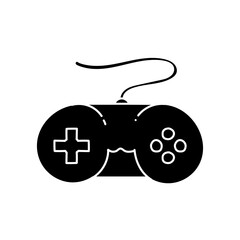 Game controller black hand drawn icon