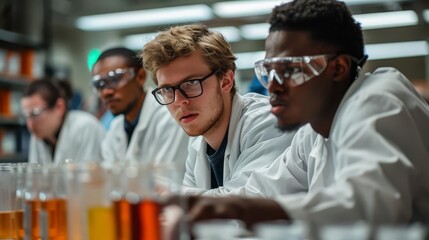 A lab team brainstorming hypotheses for a new experiment,