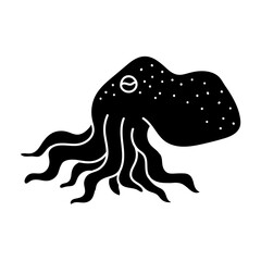 Octopus black hand drawn icon