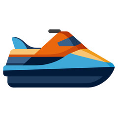 colorful vehicle illustration of jetski