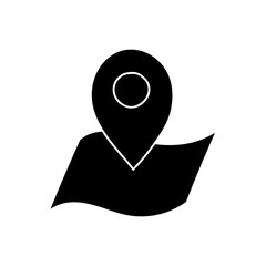 black hand drawn icon map pin on paper icon