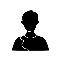 Man black hand drawn icon