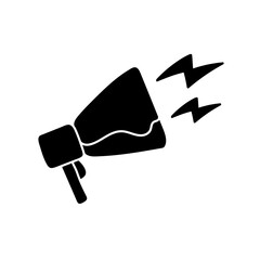 Megaphone loudspeaker black hand drawn icon