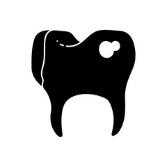 Tooth with ache black hand drawn icon