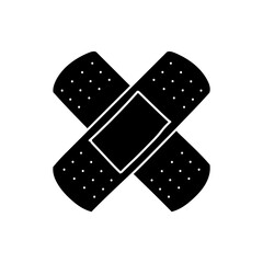 Bandage strip black hand drawn icon