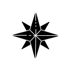 Compass black hand drawn icon