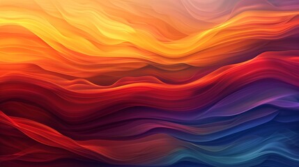 An abstract background featuring a gradient of warm, sunset colors with fluid, swirling patterns, creating a dynamic and harmonious visual.