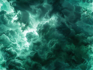 Fototapeta premium Abstract green cloud formation background texture.