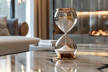 hourglass on the table
