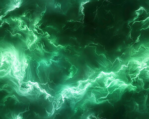 Obraz premium Abstract green swirling energy pattern background.