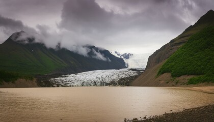 melting glaciers and global warming impact dramatic environmental concept photo