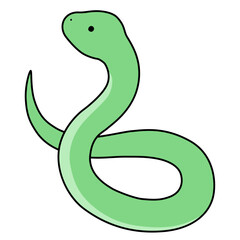 蛇のベクターイラスト。干支、十二支、へび、年賀	