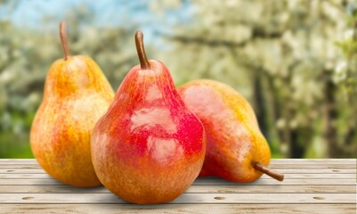 Ripe tasty fresh whole pear fruit