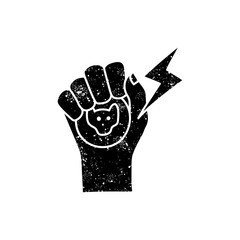 Hand holding coin black hand drawn icon in grunge look