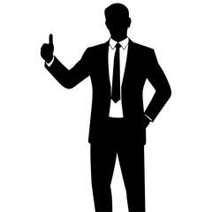 Obraz premium professional Businessman stand with thumb up hand silhouette 