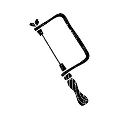 Jeweler adjustable saw black hand drawn icon in grunge look