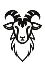 Goat head tribal logo on white background