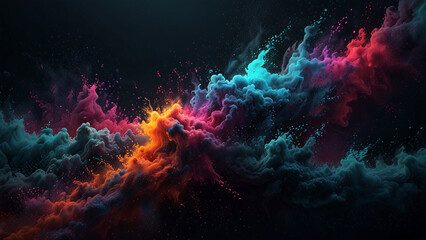 Modern abstract 3D background depicting a storm of particles