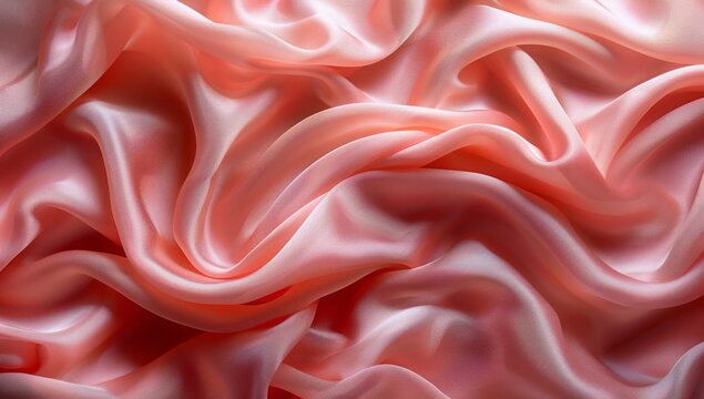 A soft peach background, featuring an elegant and flowing fabric texture, provides space for text or graphics.