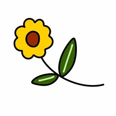 cartoon doodle flower illustration