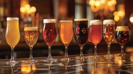 From pale ales to rich stouts, the glasses of beer line the bar like soldiers at attention, each...