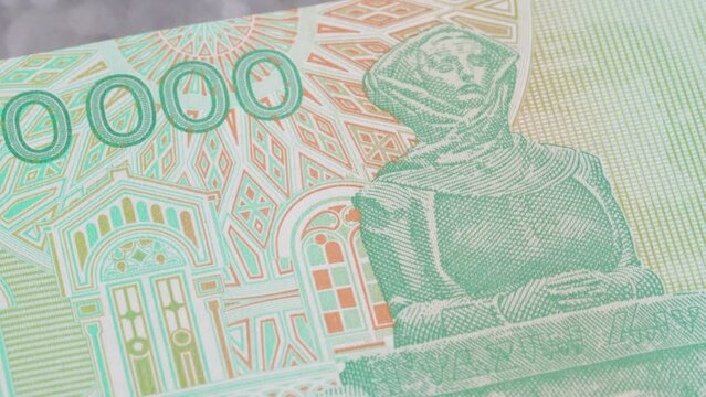 100000 Croatian dinara national currency money legal tender bill central bank 5
