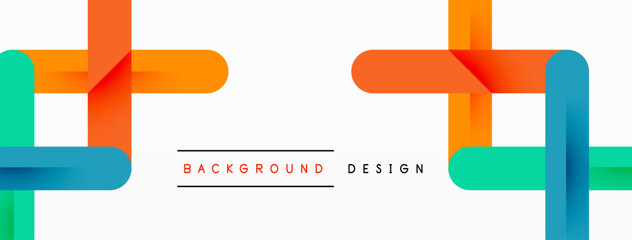 Obraz premium Colorful lines with shadows. Geometric background design. Vector Illustration For Wallpaper, Banner, Background, Card, Book Illustration, landing page