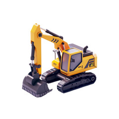 excavator icon 3d, cartoon toy