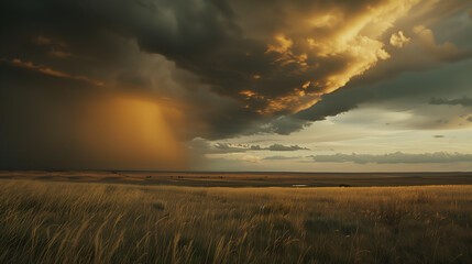 a dramatic thunderstorm over the plains