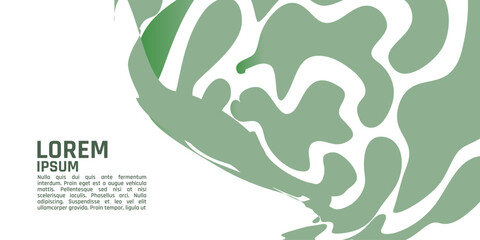 A green and white background with the word. The background is a swirl of green and white, giving it a dynamic and artistic feel