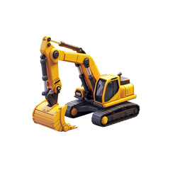 excavator isolated on white