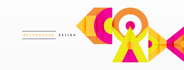 Colorful circle and triangle abstract background. Template for wallpaper, banner, presentation, background