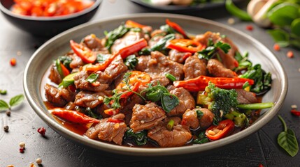 Savory Tod Mun Pla Poster: Thai Fish Cakes Advertisement Concept with Vibrant Colors on White Background