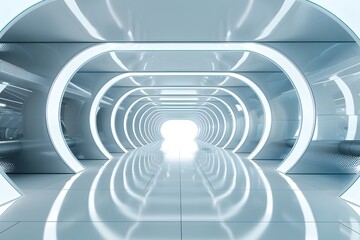 Captivating Futuristic Architecture Tunnel in Sleek Geometric Design