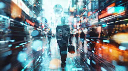 Fototapeta premium A closeup of a futuristic strange style of a businessman