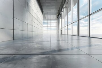 Fototapeta premium Expansive Minimalist Architecture with Geometric Glass and Steel Exterior