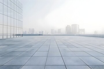 Fototapeta premium Expansive Urban Landscape with Sleek Architectural Backdrop