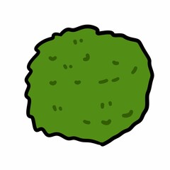 doodle cartoon green Kaffir lime fruit