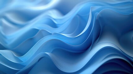 An abstract digital art piece featuring swirling patterns that resemble ocean waves, rendered in shades of blue.